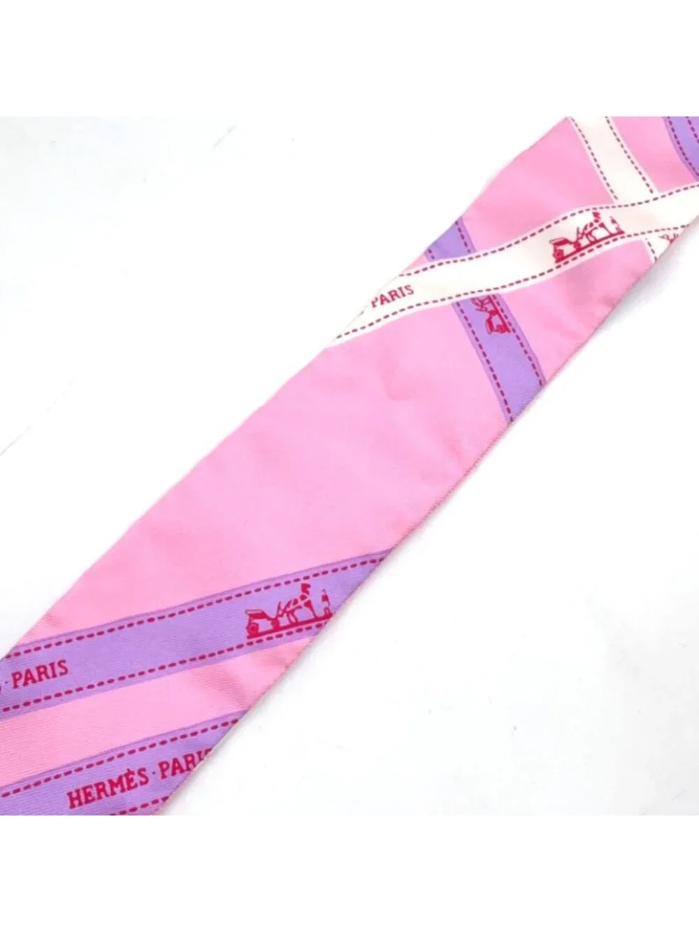 Hermes Twilly Bolduc Silk Pink Light Purple Scarf